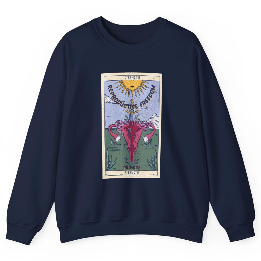 1973 Pro Roe Feminist Strength Tarot Card Mystical Halloween Unisex Crewneck Sweatshirt