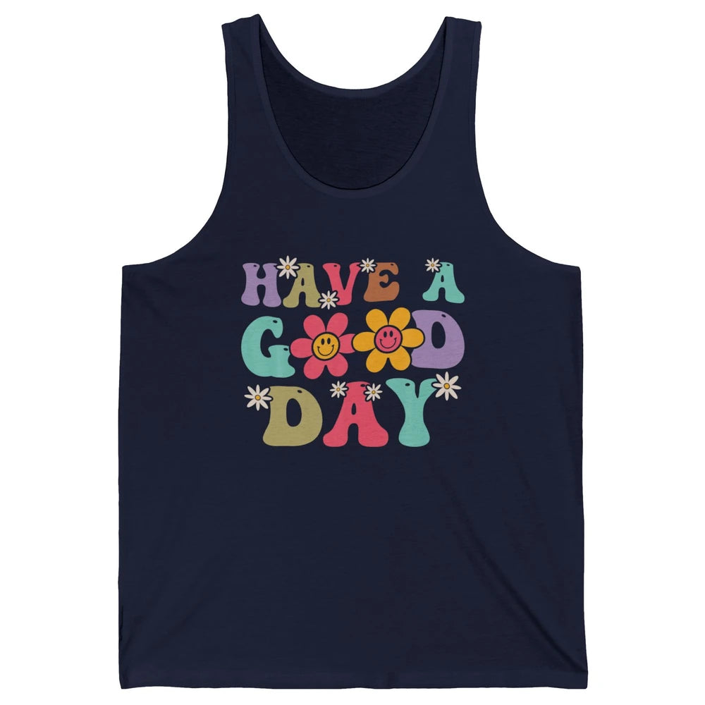 Smiling Face Daisy Have A Good Day Retro Positive Motivation Unisex Jersey Tank