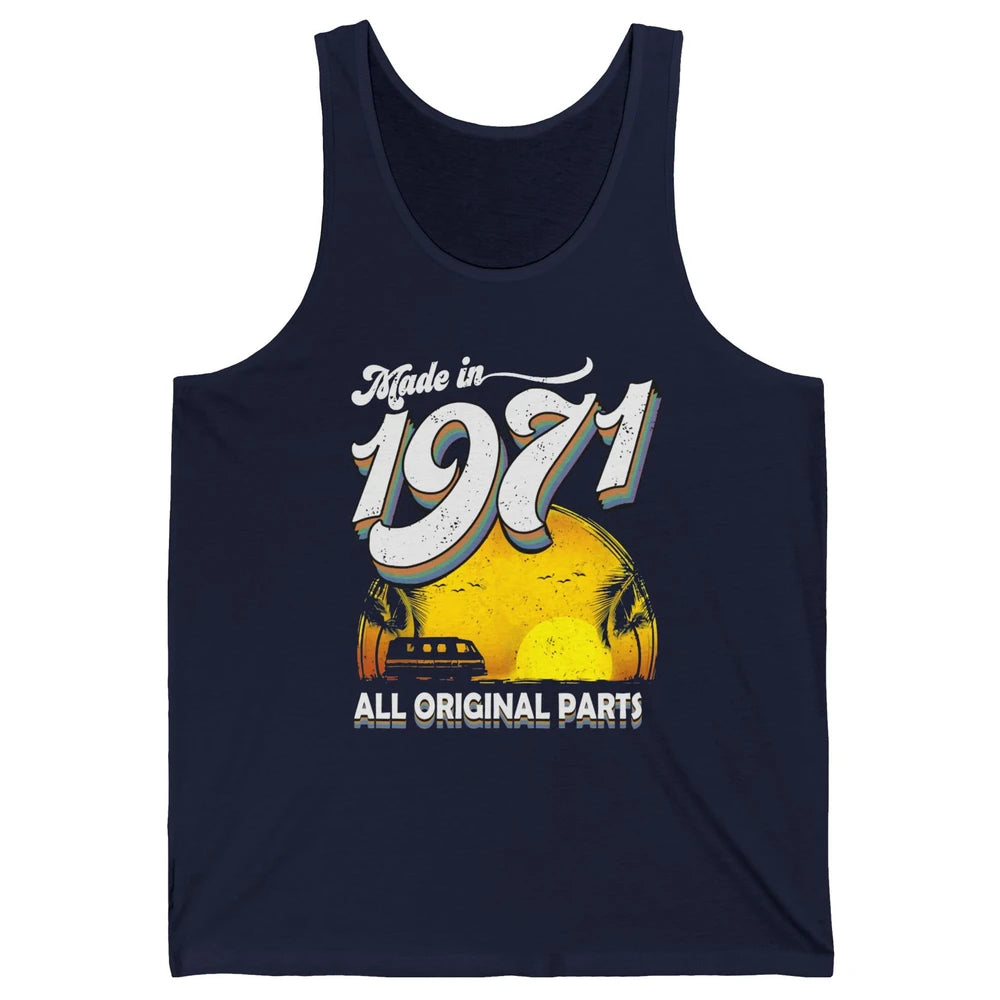 Vintage Born in 1971 All Original Parts 50th Birthday Gift Unisex Jersey Tank