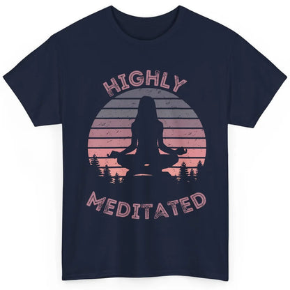 Vintage Woman Doing Yoga Highly Meditated Meditation Lovers Classic Unisex T-Shirt