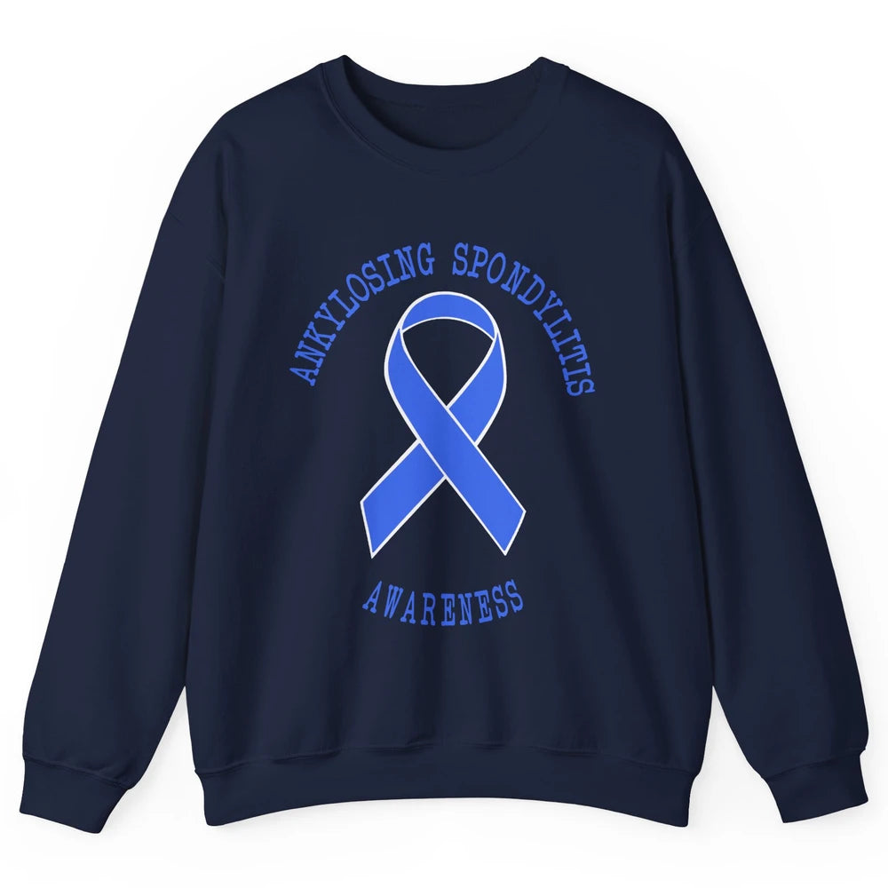 Ankylosing Spondylitis Awareness Support Blue Ribbon Gift Unisex Crewneck Sweatshirt