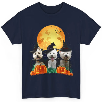 Westie Witch Pumpkin Jack-o-lantern Halloween Dog Mom Gift Classic Unisex T-Shirt