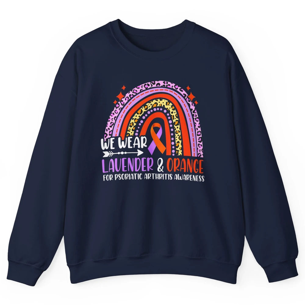 Wear Lavender Orange Rainbow Psoriatic Arthritis Month PsA Unisex Crewneck Sweatshirt