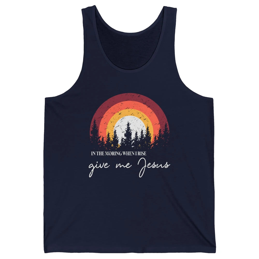 Vintage Mountain When I Rise Give Me Jesus Christian Western Unisex Jersey Tank