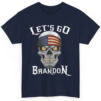 Retro Skull US Flag Let's Go Brandon Anti Biden Pro America Classic Unisex T-Shirt