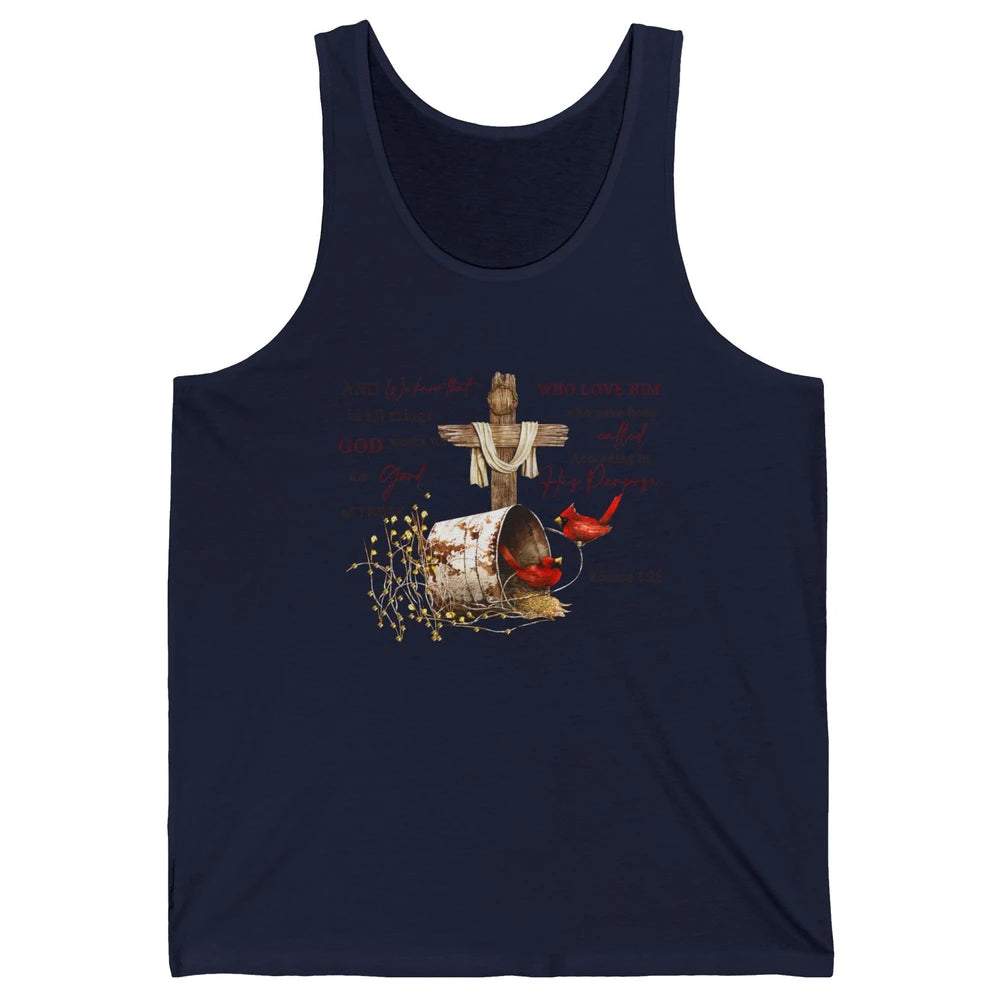 Cardinals Jesus Cross God Works For The Good Christian Gift Unisex Jersey Tank