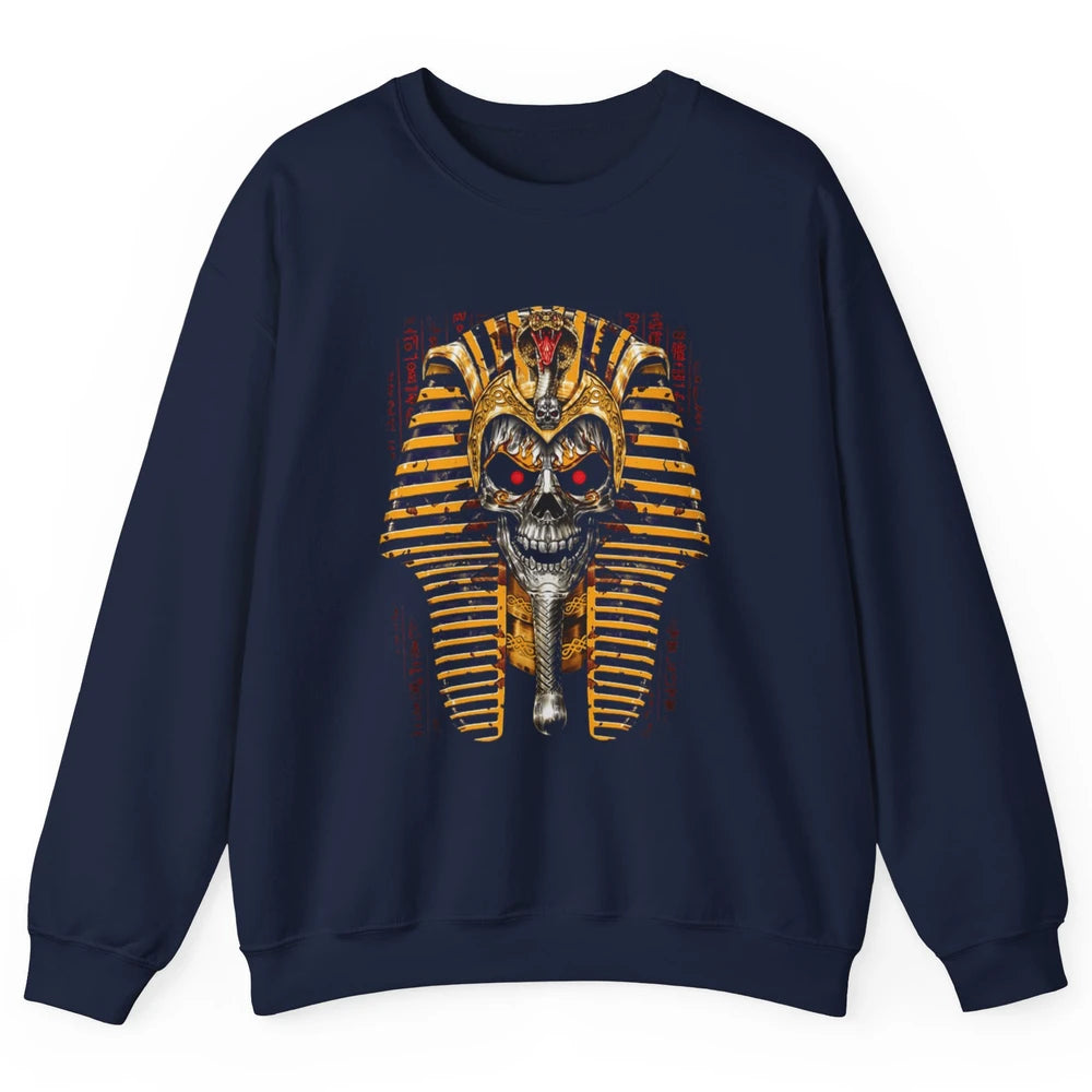 Ancient Egyptian Pyramid Skull King Tut Pharaoh Tutankhamun Unisex Crewneck Sweatshirt