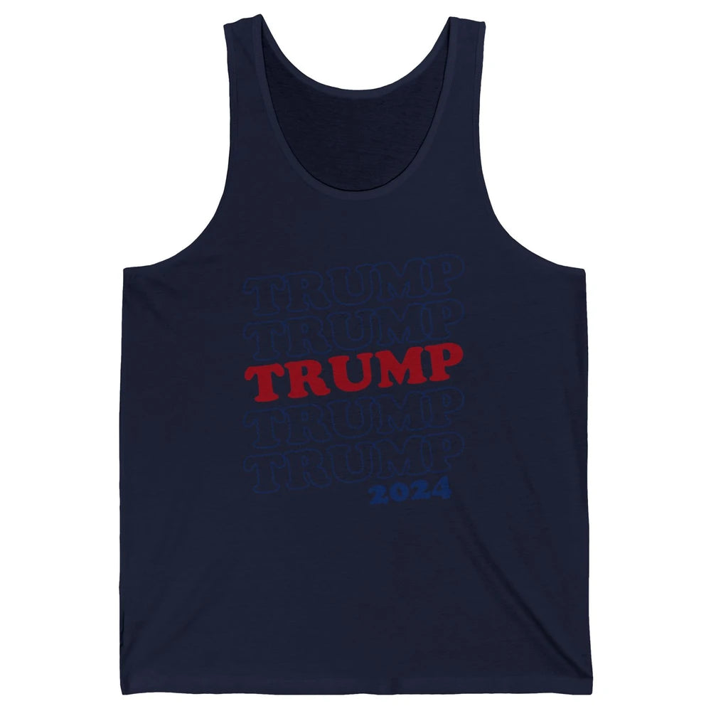 Trump 2024 Election MAGA I'll Be Back US Flag Trump Support Unisex Jersey Tank