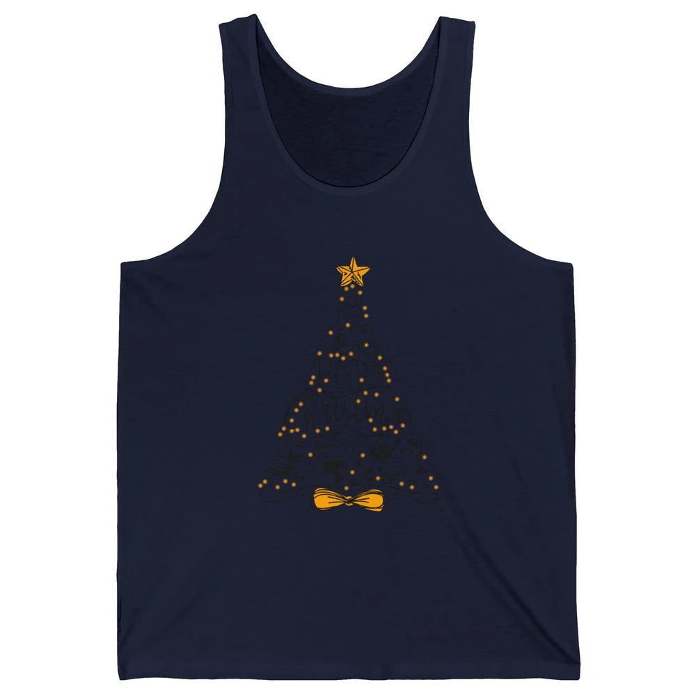 Funny Sewing Merry Christmas Tree Quilting Symbols Christmas Unisex Jersey Tank