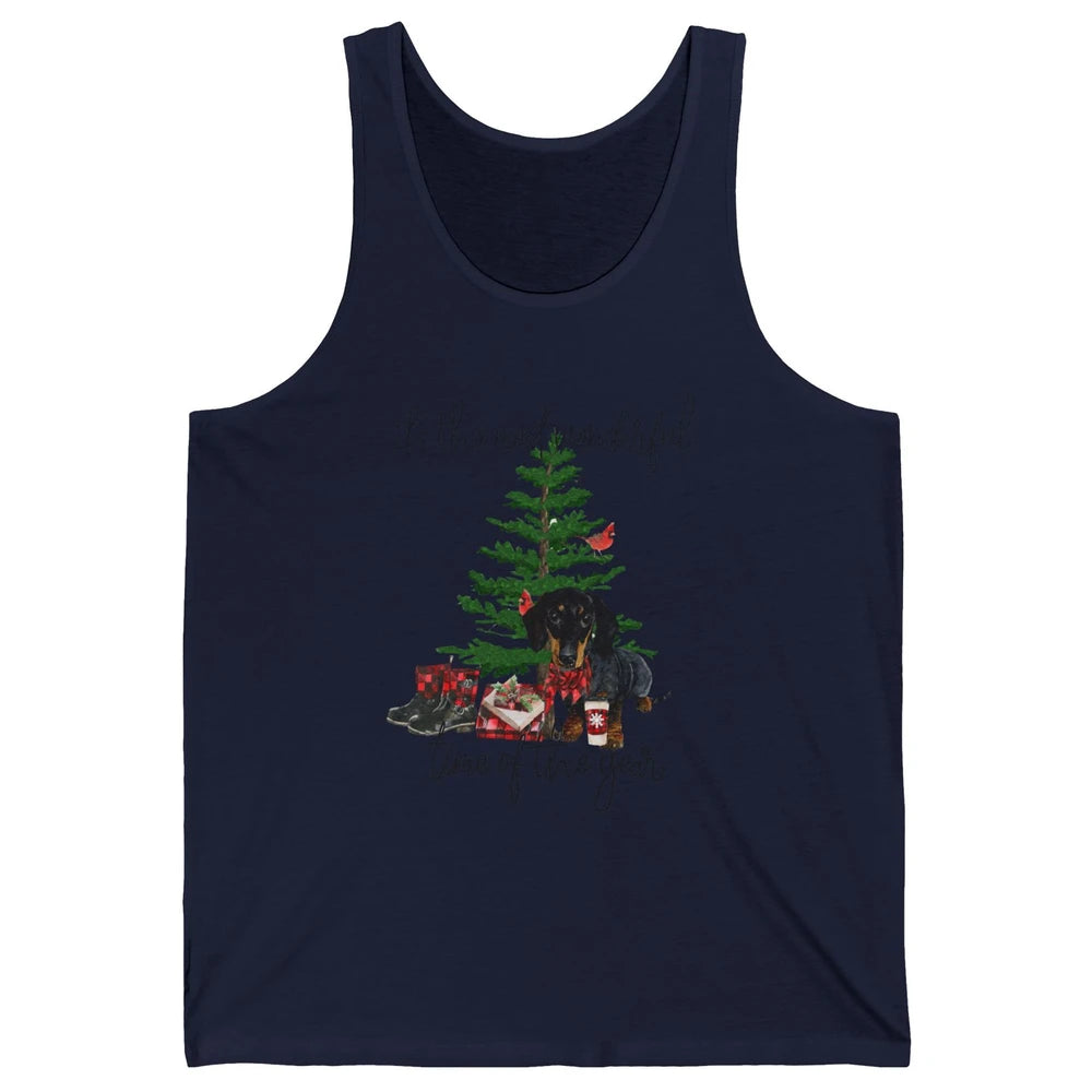 Dachshund Christmas Tree The Most Wonderful Time Of The Year Unisex Jersey Tank