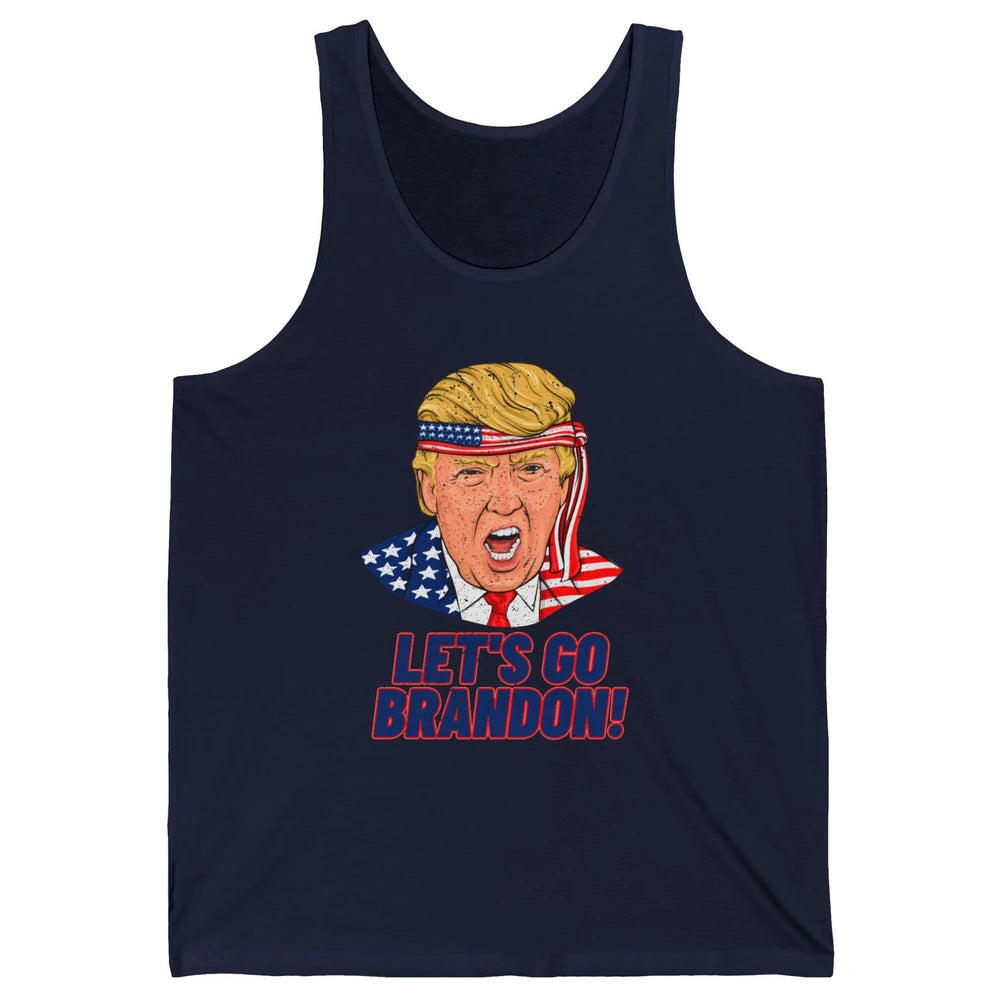 US Flag Trump Let's Go Bran-don Conservative Anti Liberal Unisex Jersey Tank