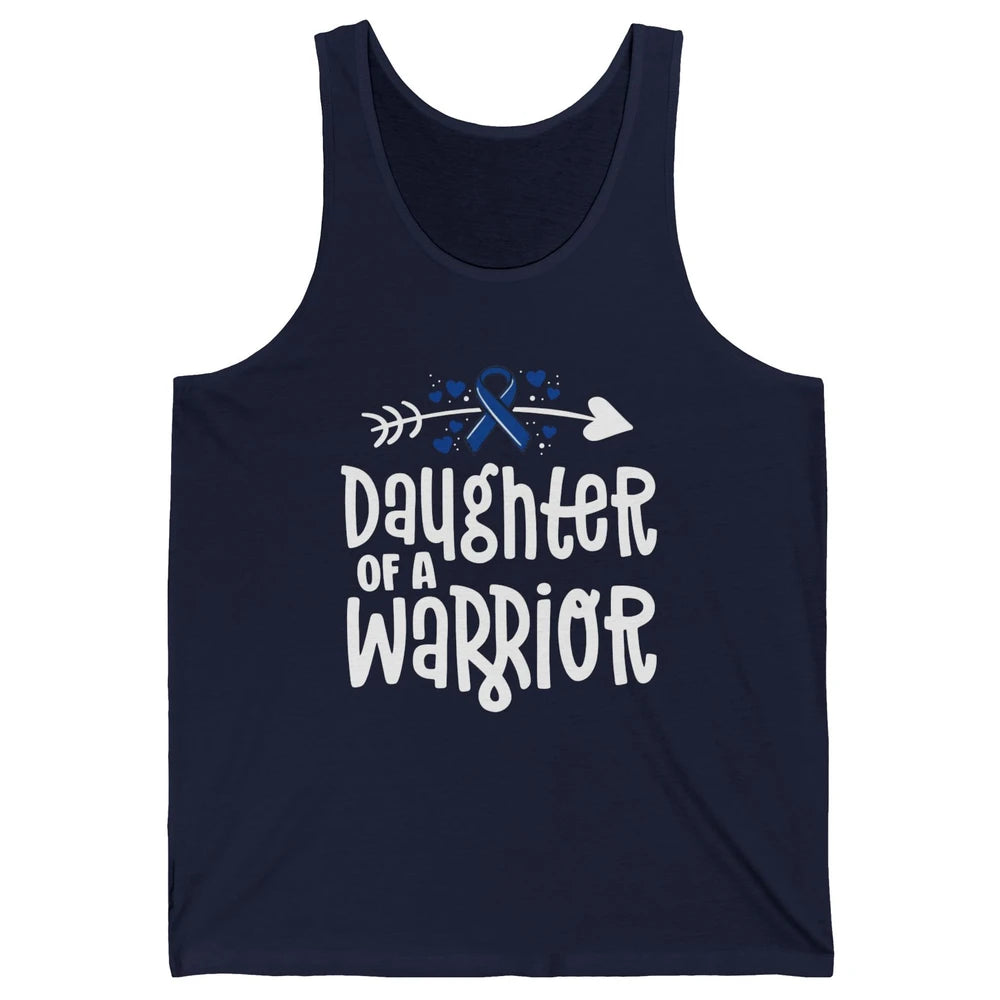 Warrior Daughter Colon Cancer Colorectal Dark Blue Ribbon Unisex Jersey Tank