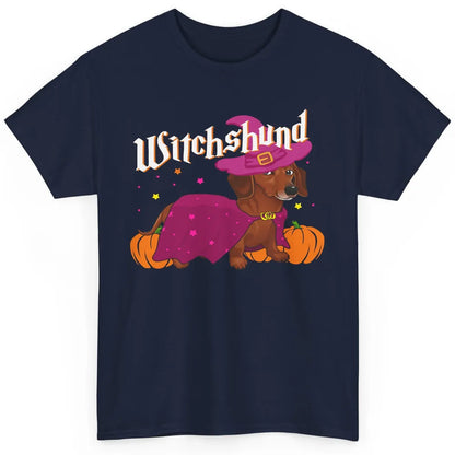 Dachshund Dog Witch Boo Moon Pumpkin Halloween Spooky Season Classic Unisex T-Shirt