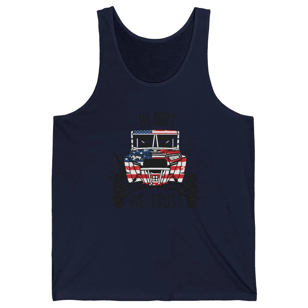 US Flag In Dust We Trust UTV Offroad SXS Patriotic ZRZ Life Unisex Jersey Tank