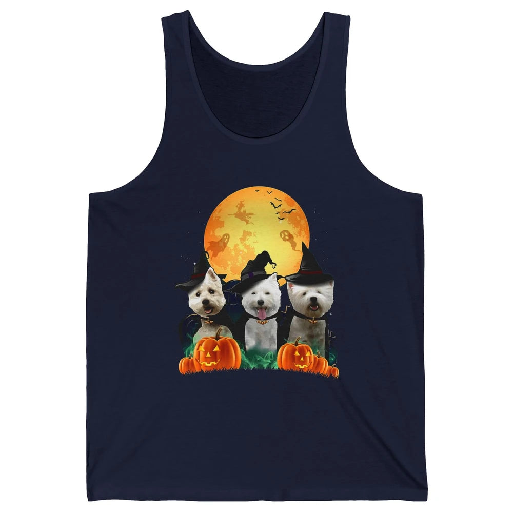 Westie Witch Pumpkin Jack-o-lantern Halloween Dog Mom Gift Unisex Jersey Tank