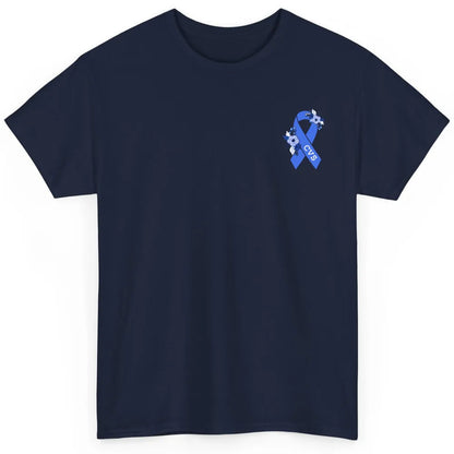 Cyclic Vomiting Syndrome Awareness Floral Blue Ribbon Gift Classic Unisex T-Shirt