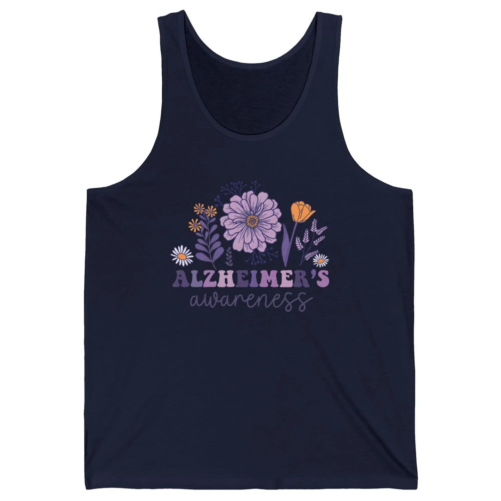 Alzheimer's Awareness Wildflower Dementia Inspirational Gift Unisex Jersey Tank