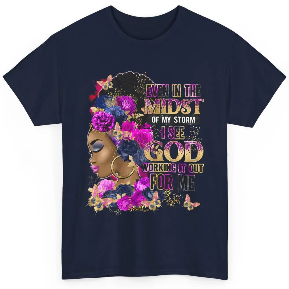 Black Girl In The Midst Of Storm Believe In God Christian Classic Unisex T-Shirt