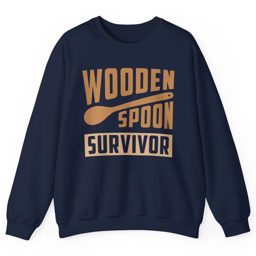 Wooden Spoon Survivor Proud Adult Humorous Kids Gift Unisex Crewneck Sweatshirt