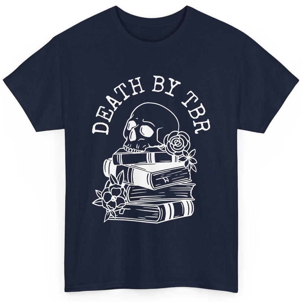 Retro Skull Books Death By TBR Book Reading Lovers Librarian Classic Unisex T-Shirt