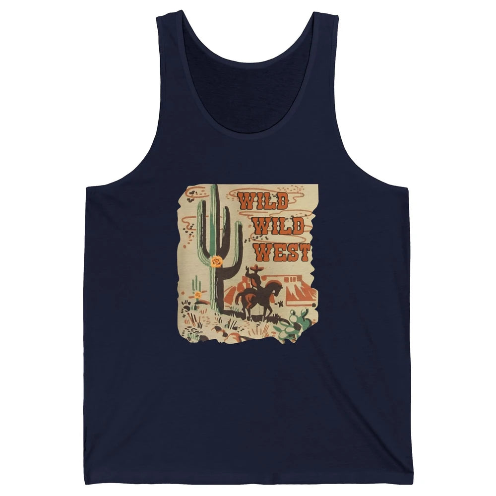 Wild West Cowboy Cactus Rodeo Western Retro Horse Vintage Unisex Jersey Tank