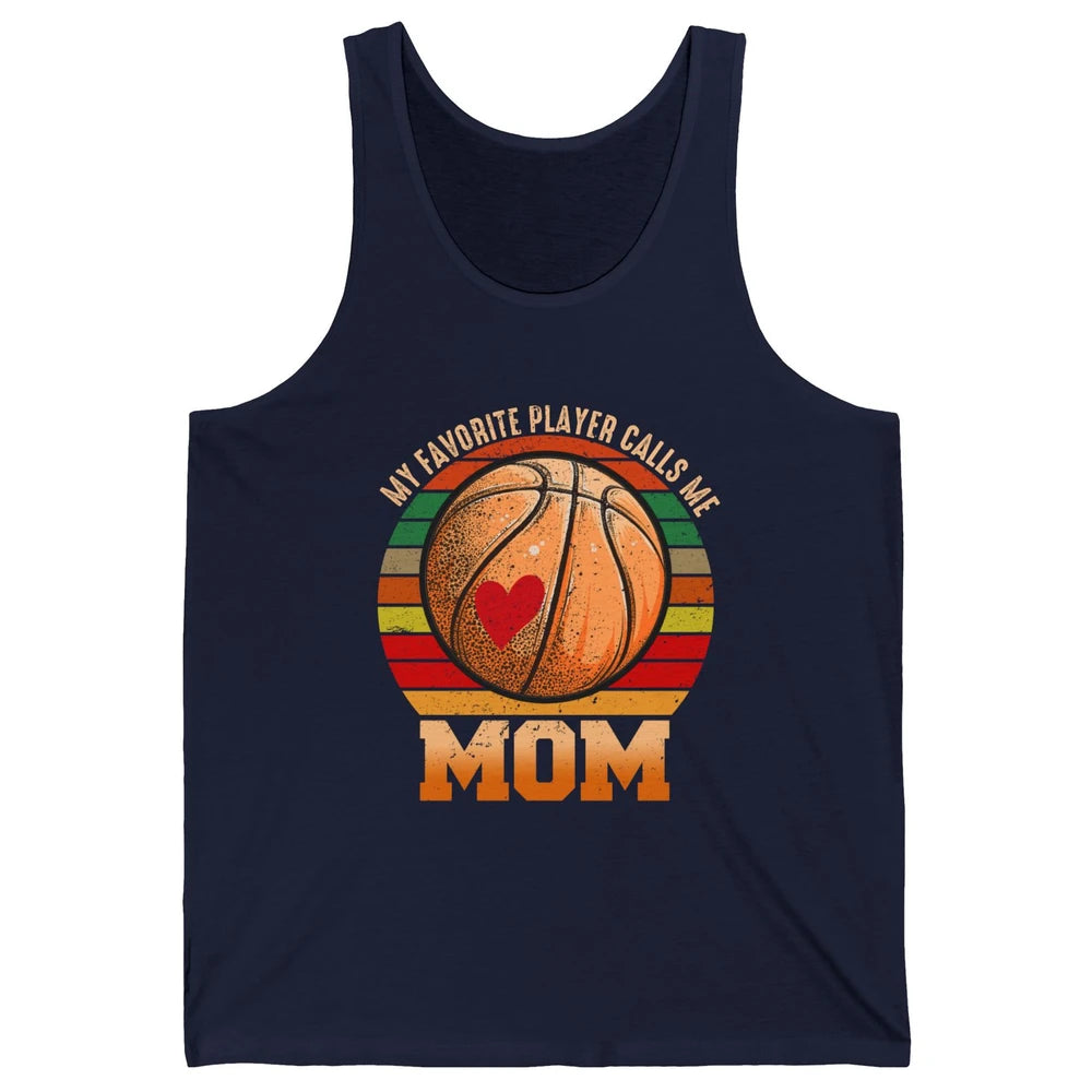 Vintage Basketball Mom My Favorite Player Calls Me Mom Unisex Jersey Tank