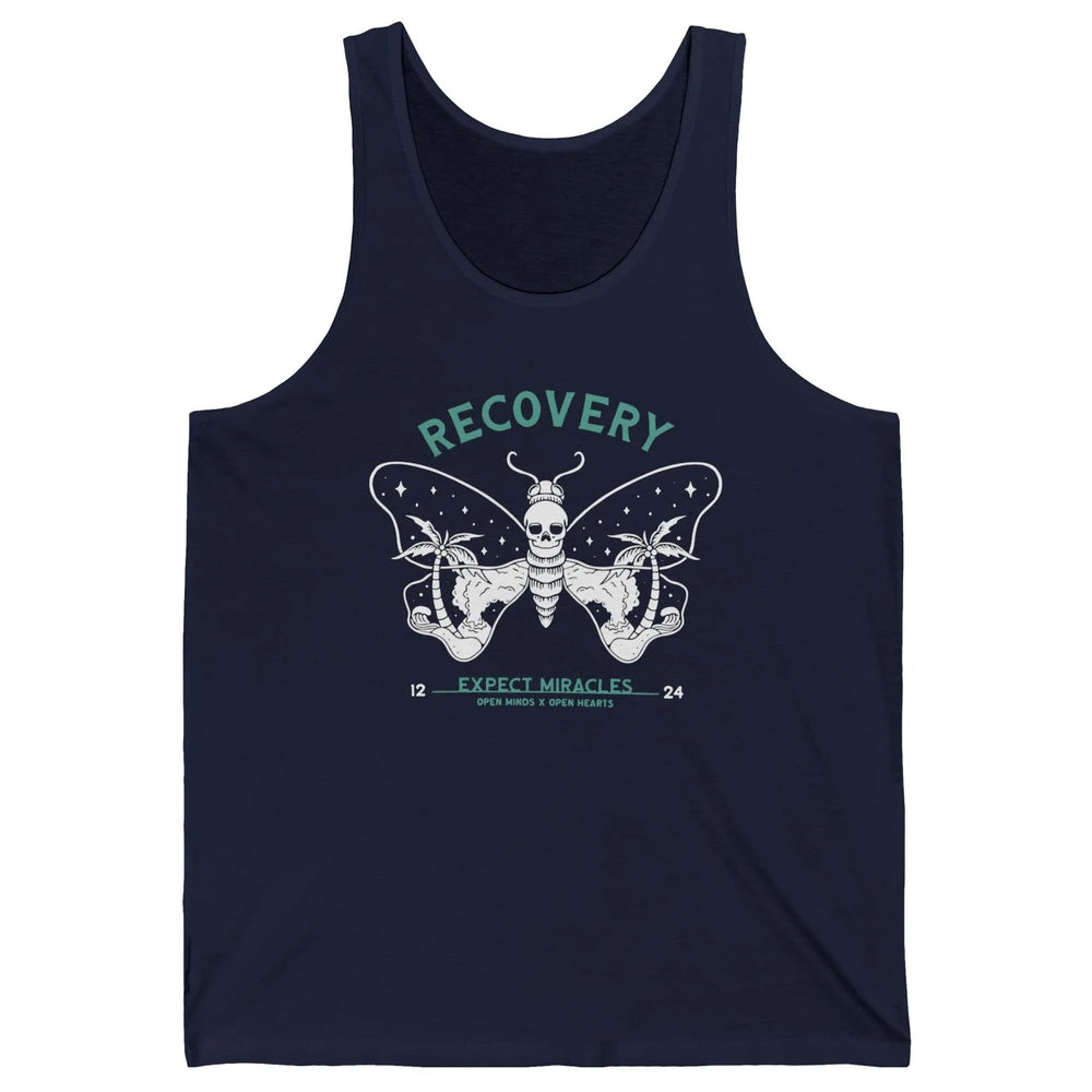 Butterfly Skull Skeleton Addiction Recovery Awareness Gothic Unisex Jersey Tank