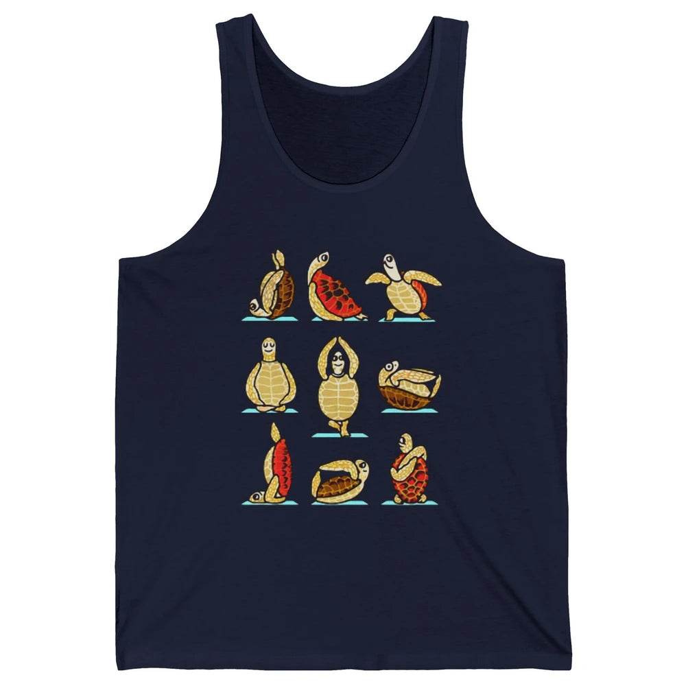 Turtles Doing Yoga Poses Funny Turtle Namaste Men Women Kid Unisex Jersey Tank