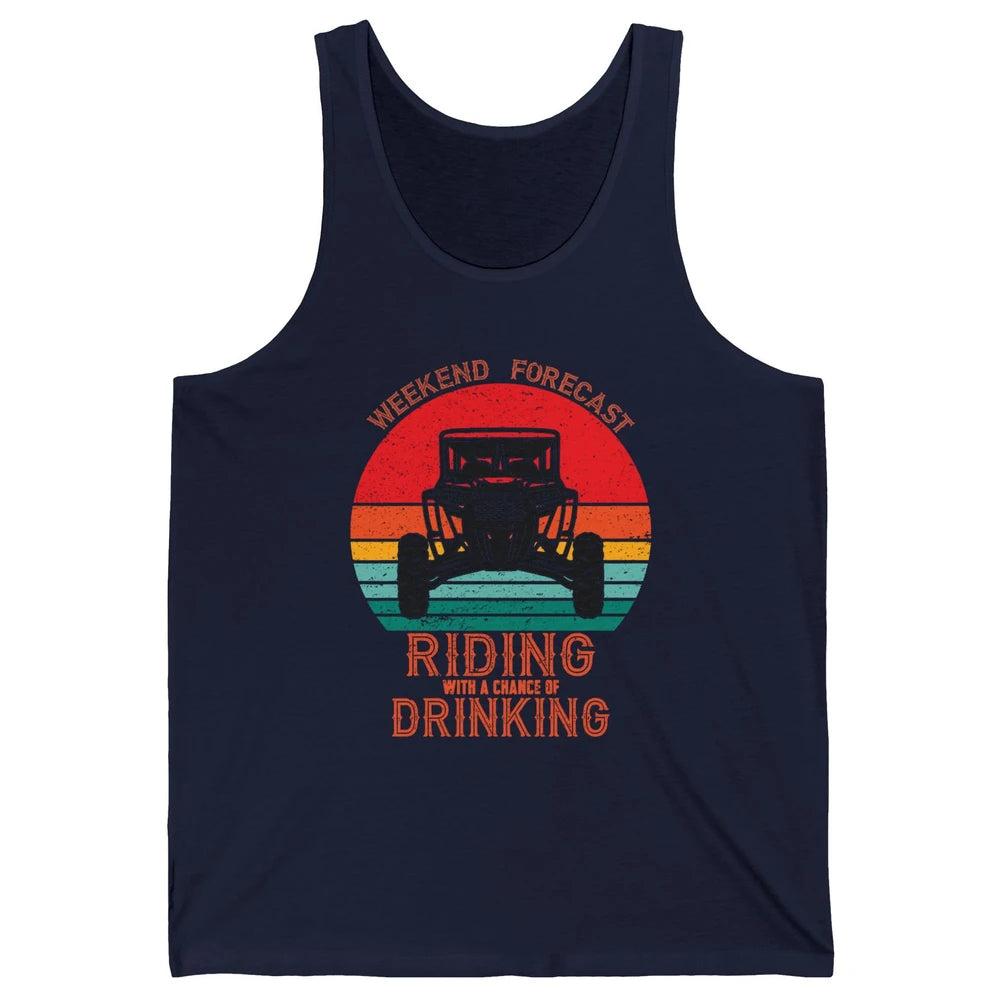 Vintage UTV Weekend Forecast Drinking Mud Riding SXS Life Unisex Jersey Tank