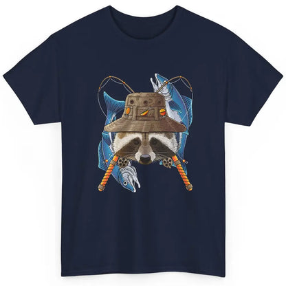 Fishing Raccoon Outdoor Fisherman Animal Vintage Fish Reels Classic Unisex T-Shirt