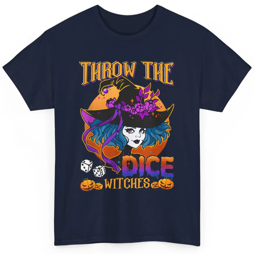 Retro Throw The Dice Witches Bunco Halloween Pumpkin Gothic Classic Unisex T-Shirt