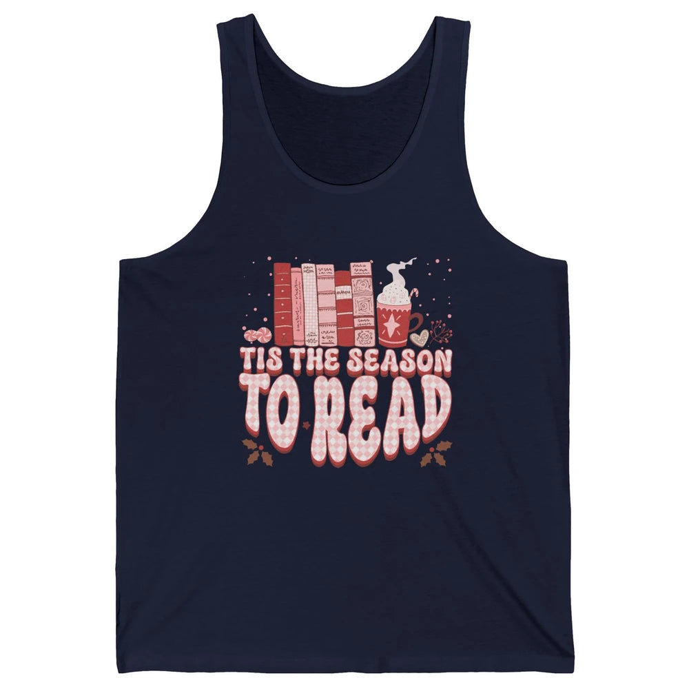 Tis The Season To Read Retro Christmas Book Reader Book Nerd Unisex Jersey Tank