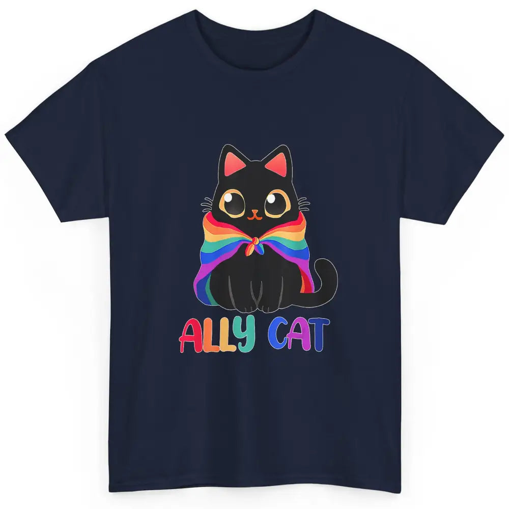 Funny Be Kind Ally Cat LGBT Awareness Pride Month Rainbow Classic Unisex T-Shirt