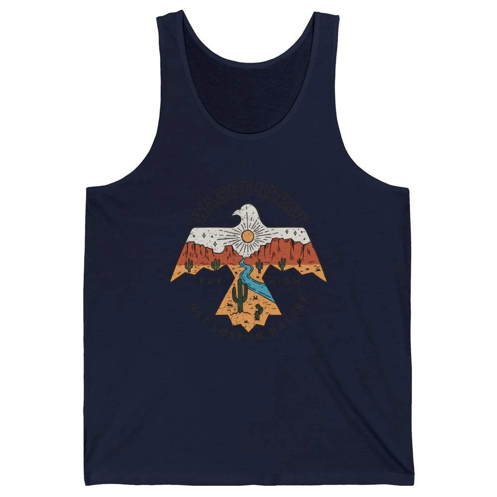 Vintage Eagle Desert Wanderlust Get Lost In Nature Outdoor Unisex Jersey Tank