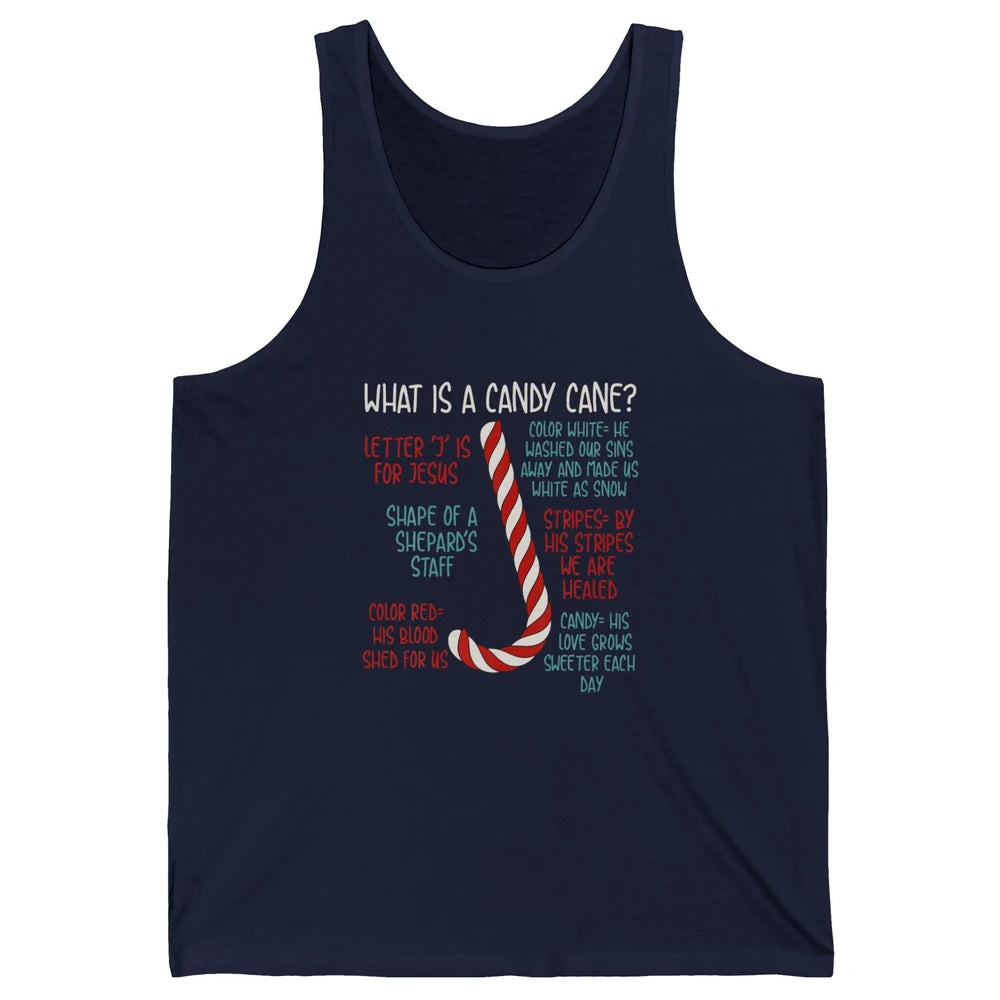 Merry Christmas Candy Cane Xmas Sayings Believe Faith Jesus Unisex Jersey Tank