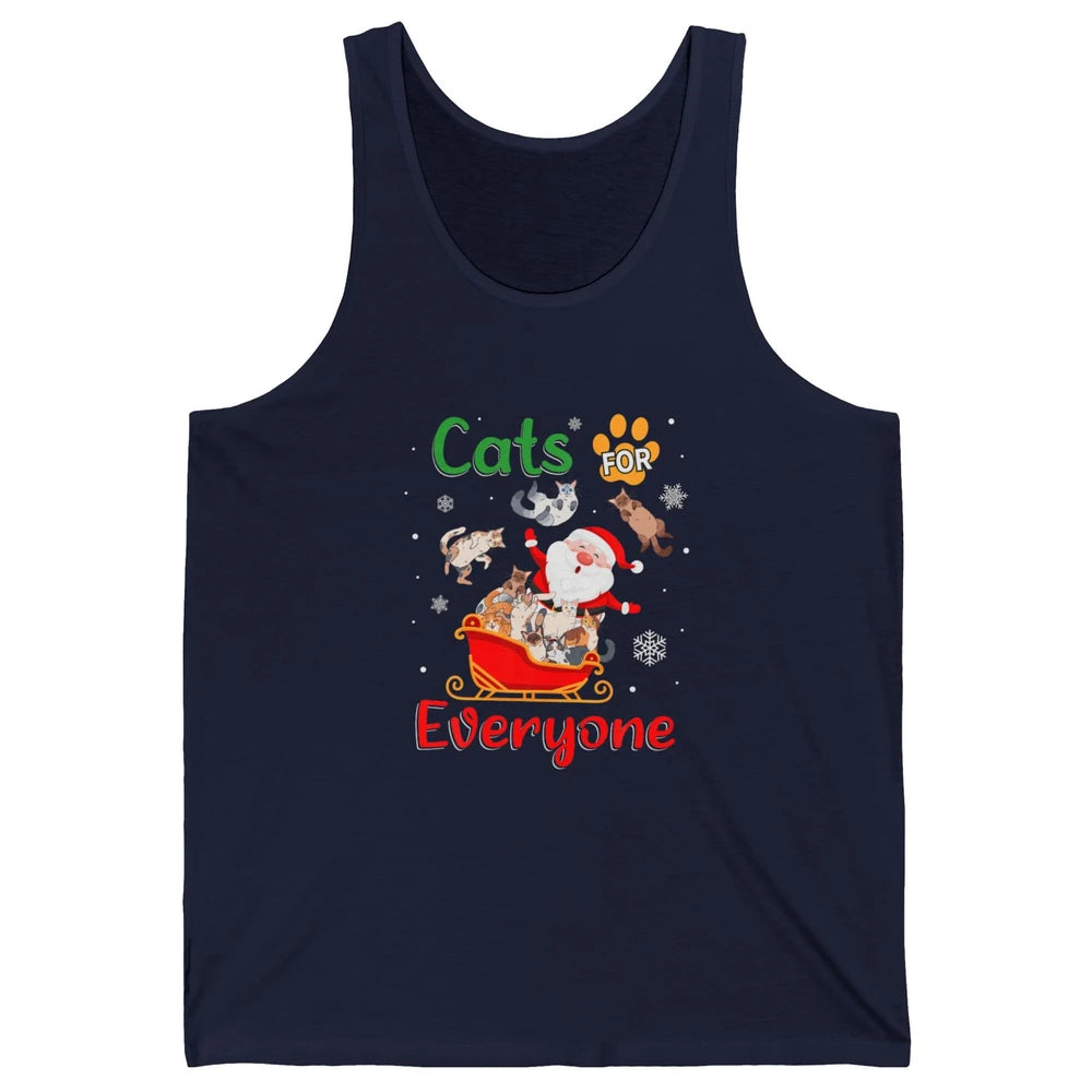 Merry Christmas Cats For Everybody Reindeer Xmas Santa Claus Unisex Jersey Tank