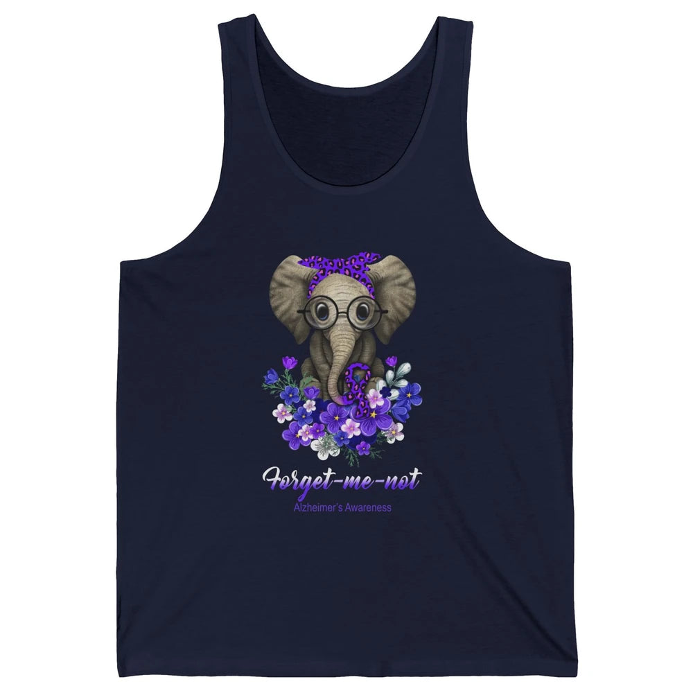 Alzheimer Awareness Purple Ribbon Elephant Forget Me Not Unisex Jersey Tank