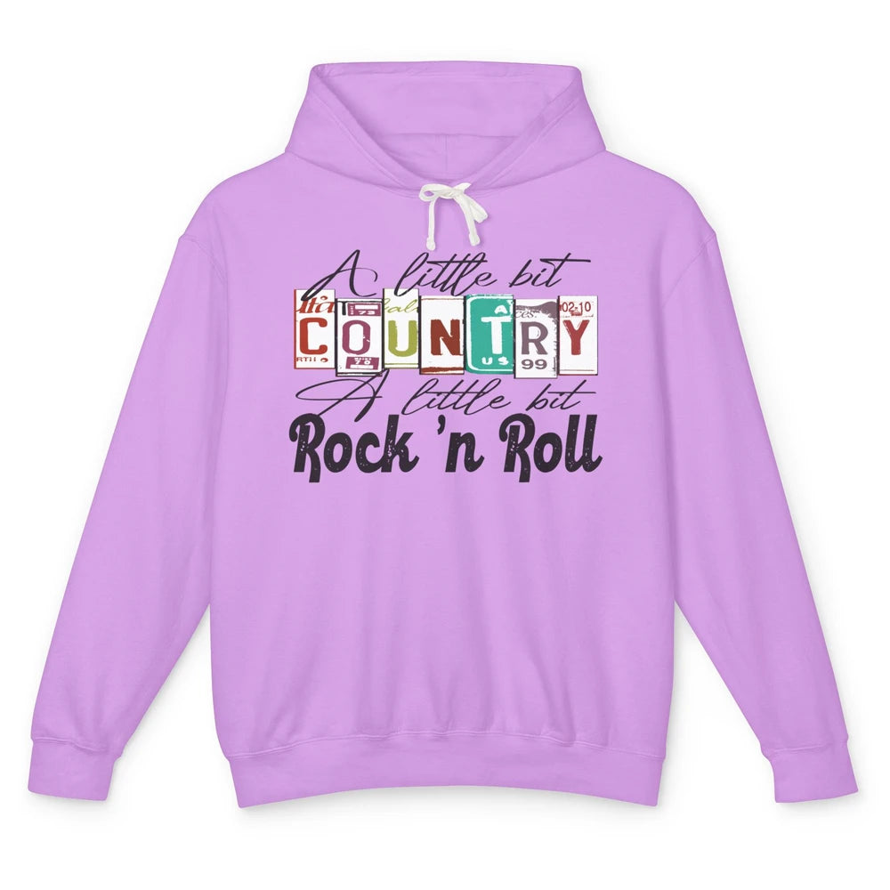 Retro A Little Bit Country A Little Bit Rock n Roll Western Unisex Lightweight Hoodie