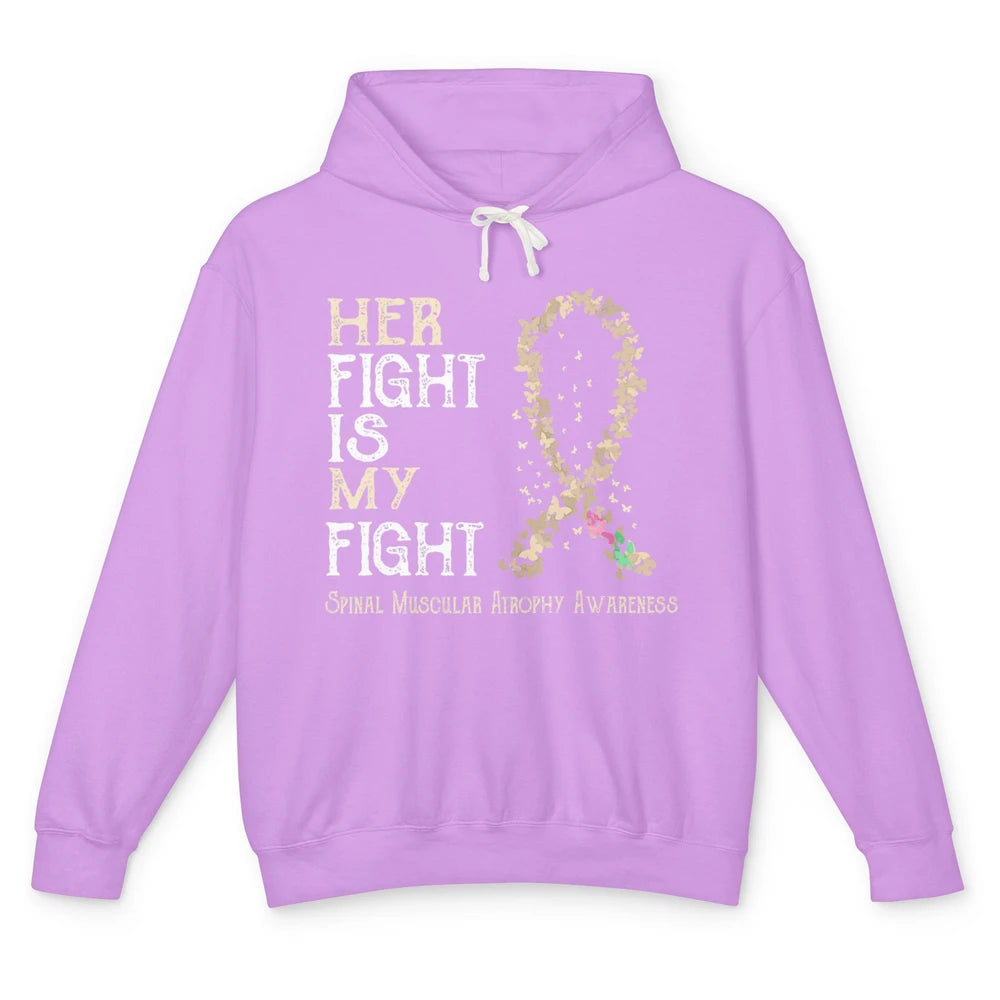 Her Fight My Fight Cream Ribbon Spinal Muscular Atrophy SMA Unisex Lightweight Hoodie