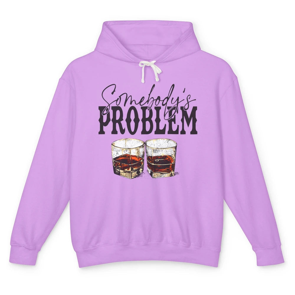 Leopard Whiskey Somebody's Problem Western Country Cowboy Unisex Lightweight Hoodie