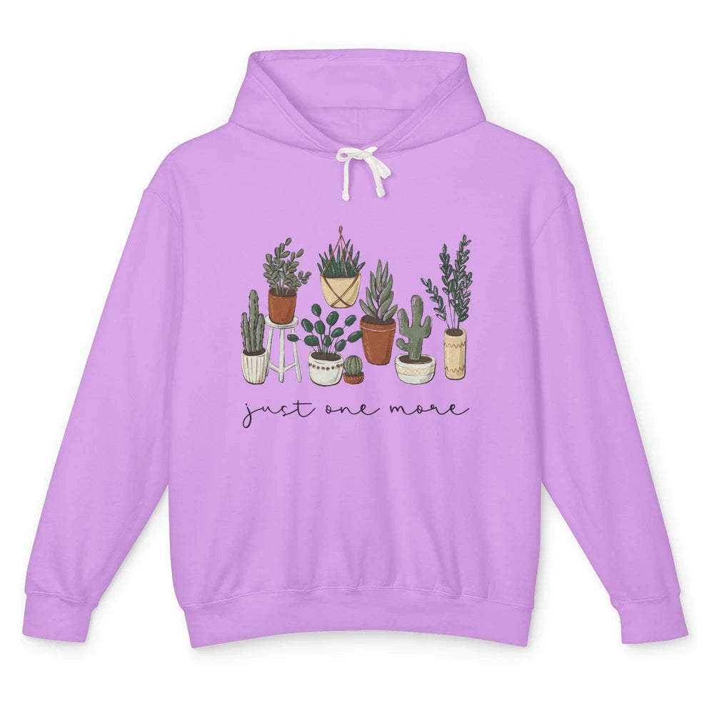 Just One More Retro Plants Botanical Gardening Lovers Gift Unisex Lightweight Hoodie