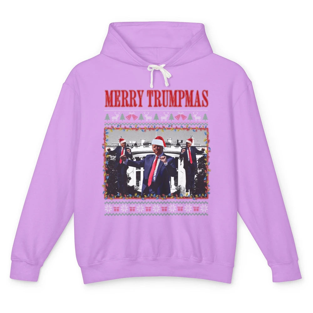 Funny Merry Trumpmas Christmas Donald Trump Santa Family Xmas President Republican Political Ugly Unisex Lightweight Hoodie