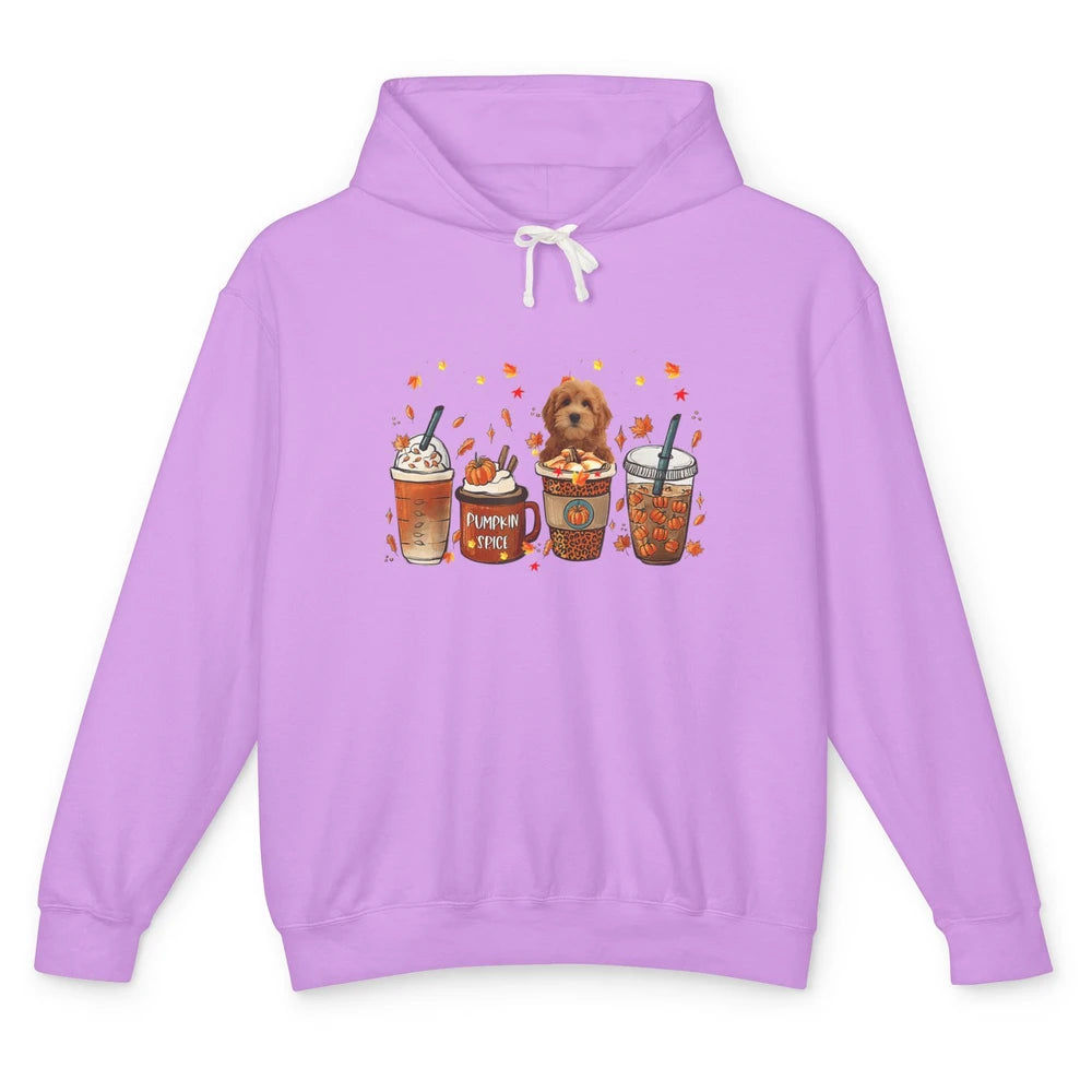 Golden Doodle Dog Fall Coffee Pumpkin Spice Dog Thanksgiving Unisex Lightweight Hoodie