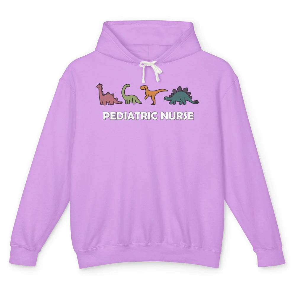 Funny Dinosaur Pediatric Nurse Peds Life Pediatric Physical Unisex Lightweight Hoodie