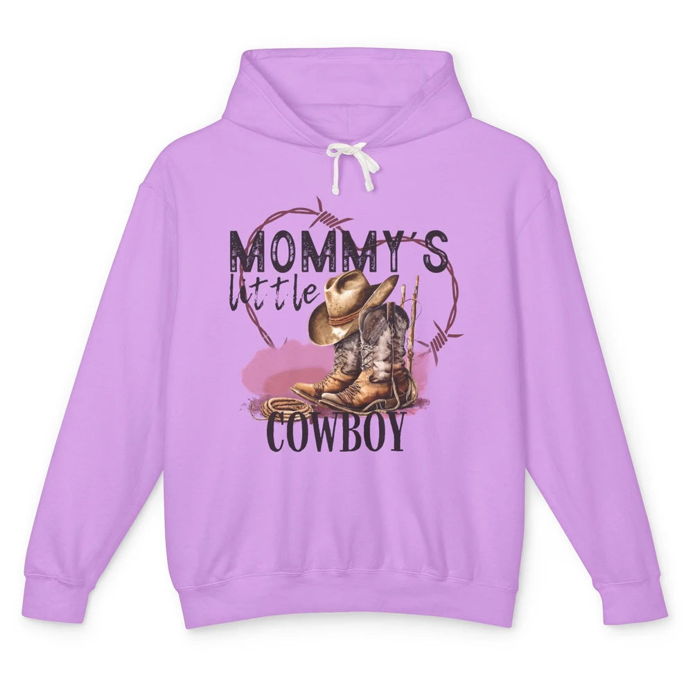 Mommy's Little Cowboy Western Mama Boots Rancher Mother Unisex Lightweight Hoodie