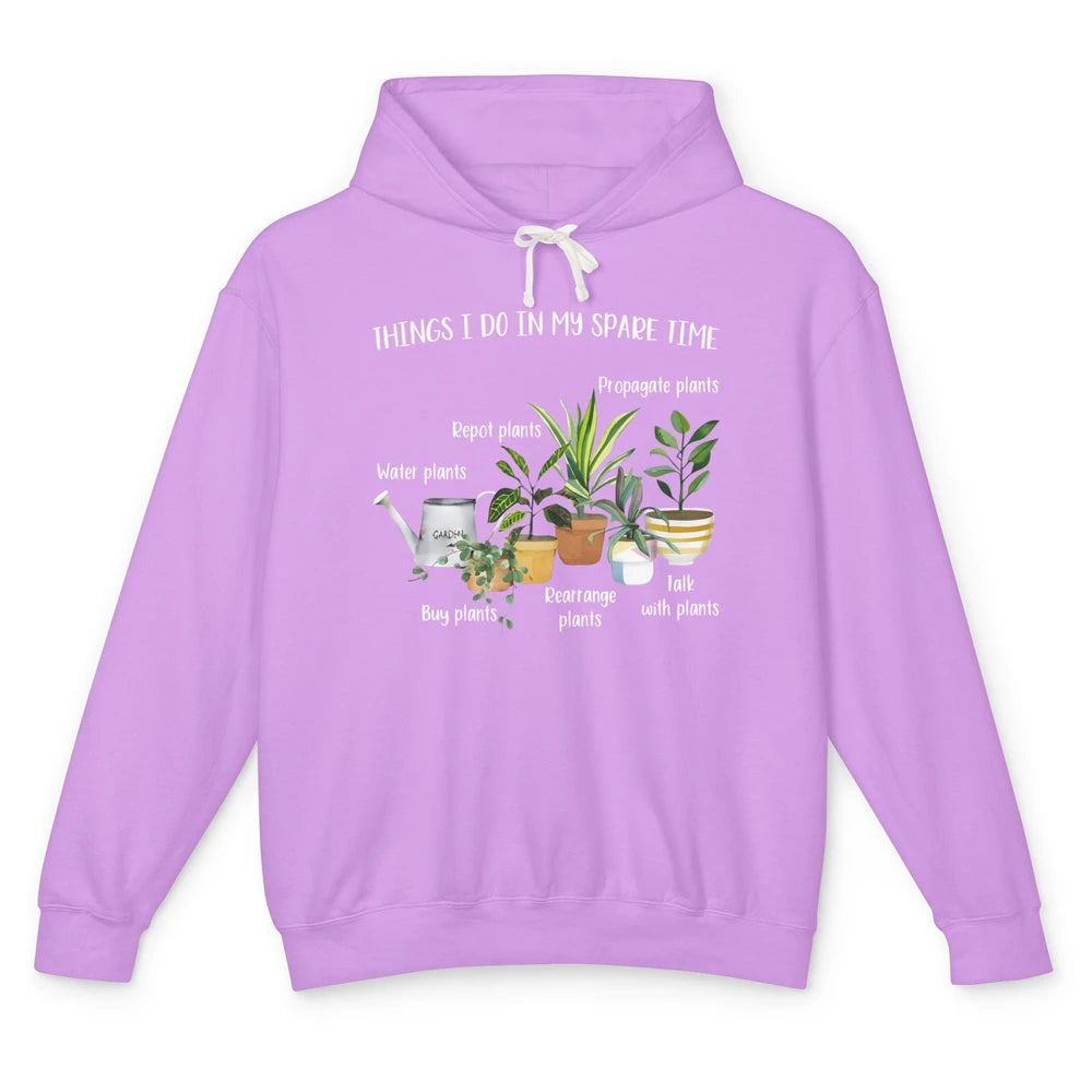 Things I Do In Spare Time Floral Plants Mom Botanical Garden Unisex Lightweight Hoodie