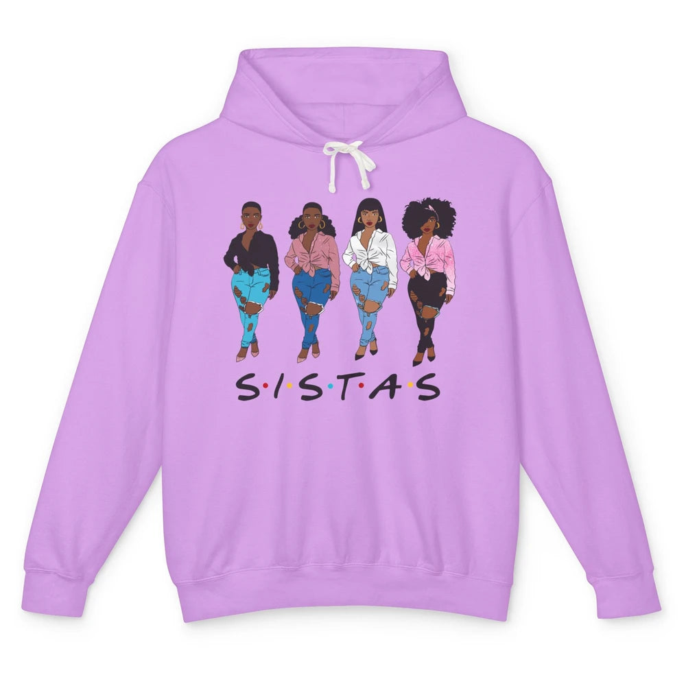 Sistas Awesome Afro African Black Women Melanin Sisters Gift Unisex Lightweight Hoodie