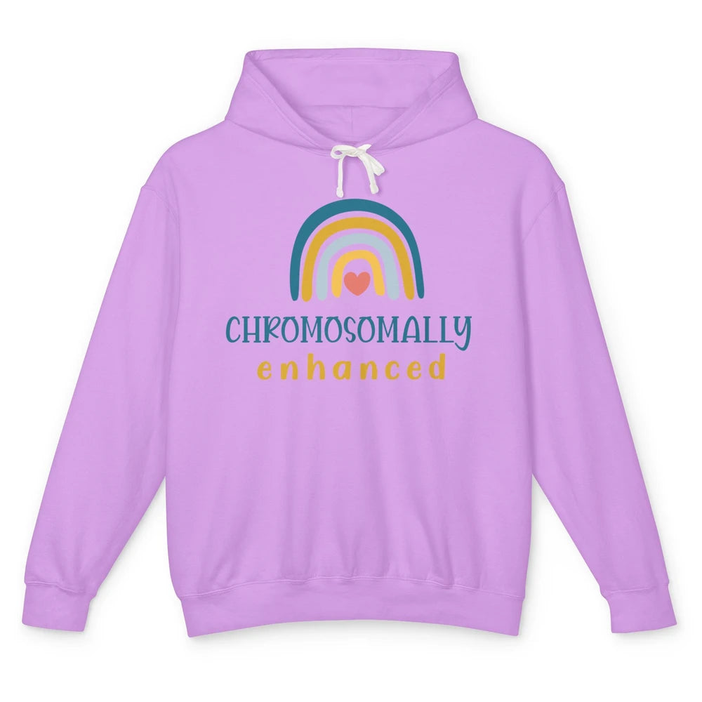 Chromosomes Enhanced Rainbow Down Syndrome T21 Warriors Unisex Lightweight Hoodie