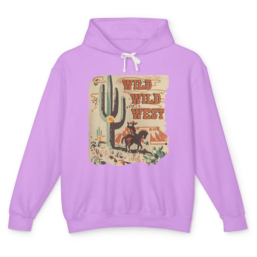 Wild West Cowboy Cactus Rodeo Western Retro Horse Vintage Unisex Lightweight Hoodie