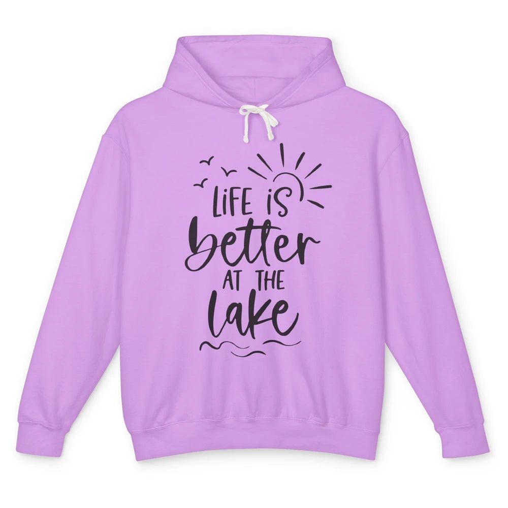 Life Is Better At The Lake Kayaking Lake Life Summer Vacay Unisex Lightweight Hoodie